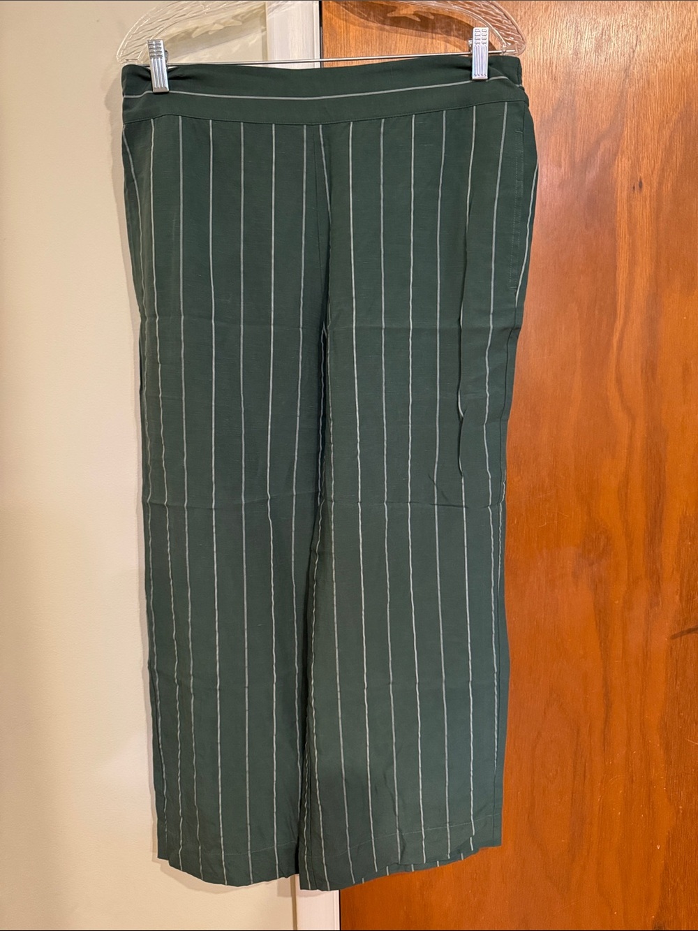 Coldwater Creek Olive Green Pinstripe Pants